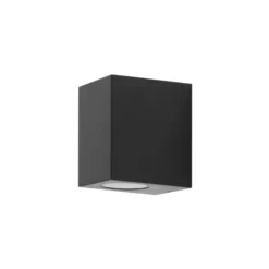 Prios aplique exterior Irfan angular negro 10 cm