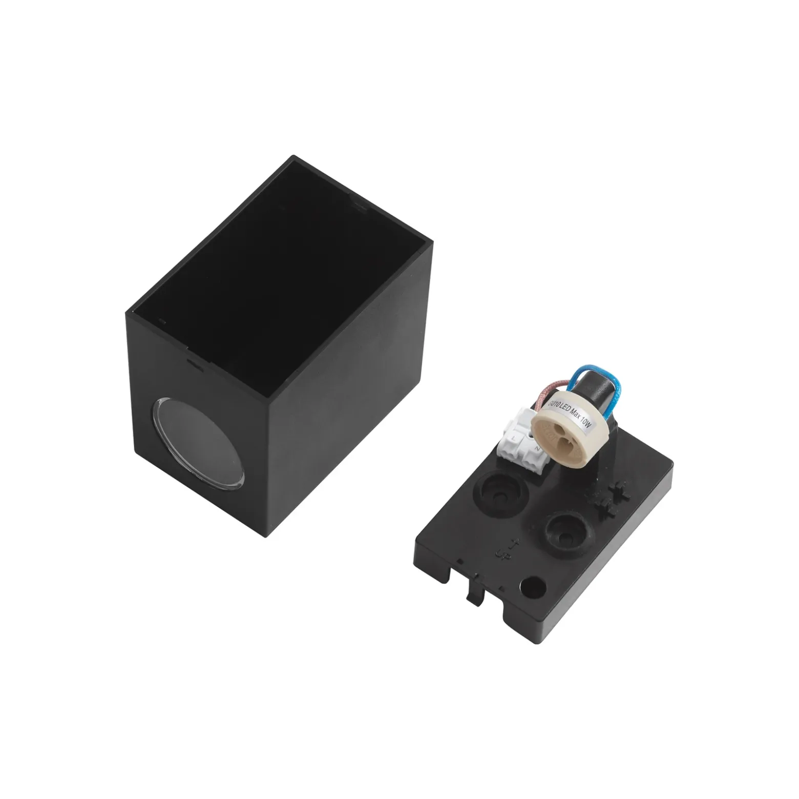 Prios aplique exterior Irfan angular negro 10 cm