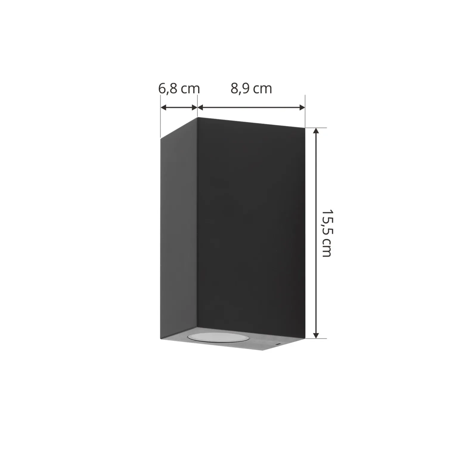 Prios aplique exterior Irfan angular negro 15,5 cm