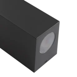 Prios aplique exterior Irfan angular negro 15,5 cm