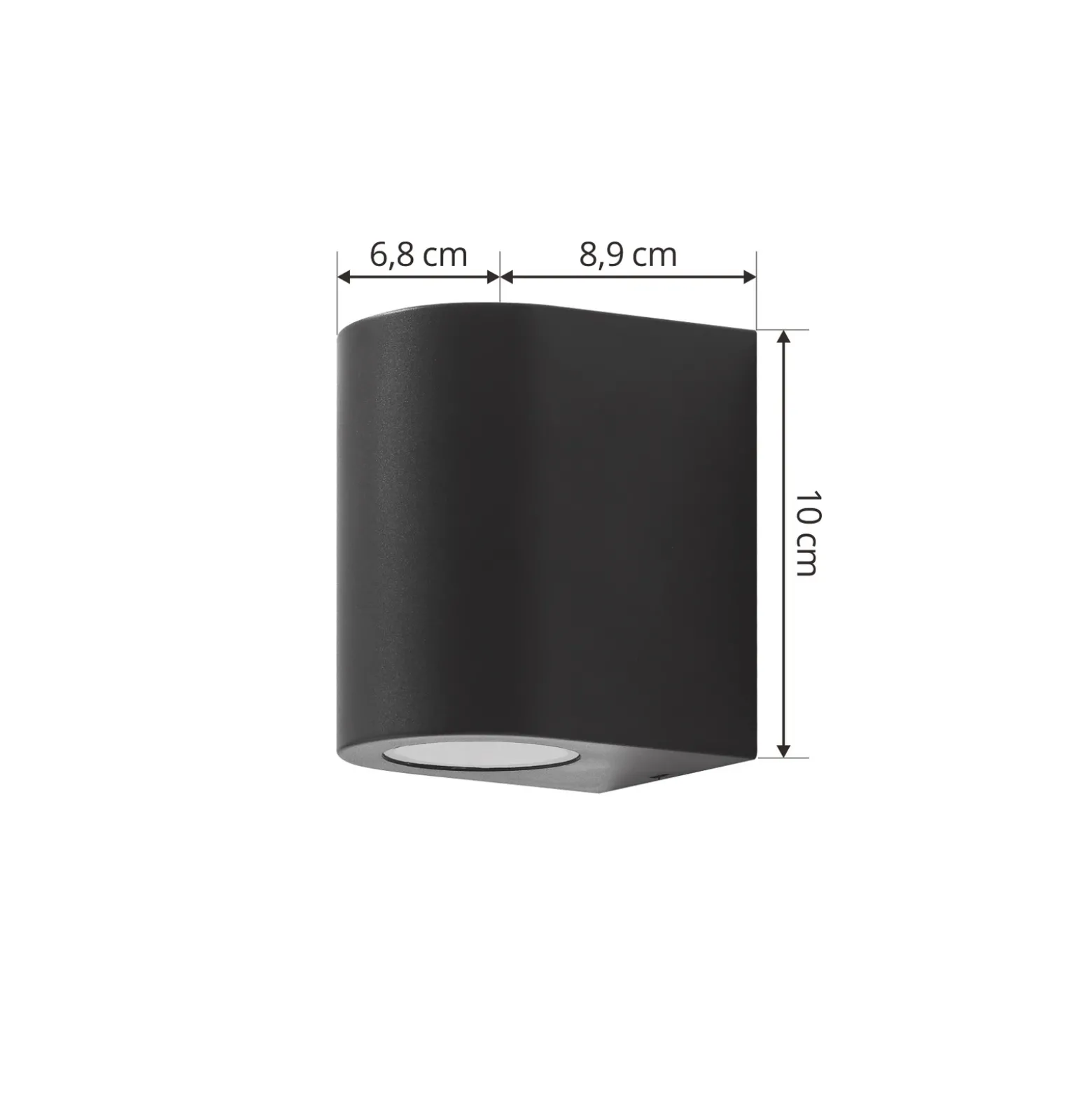 Prios aplique exterior Irfan redondo negro 10 cm