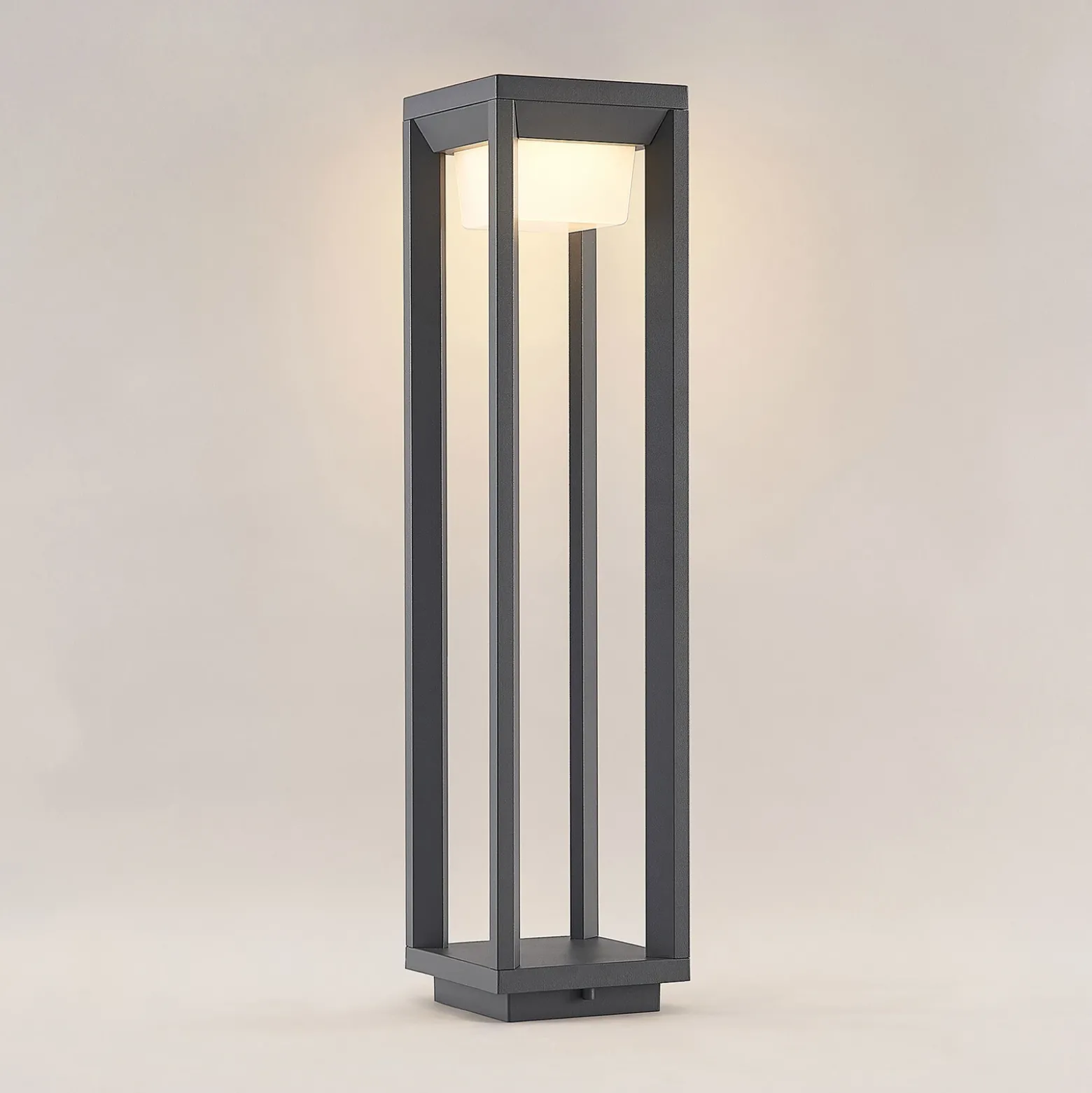Prios, bolardo luminoso LED, 60 cm, antracita, metal, IP54