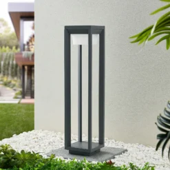 Prios, bolardo luminoso LED, 60 cm, antracita, metal, IP54