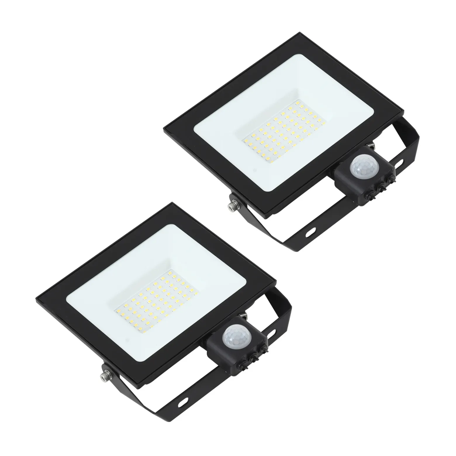 Prios foco exterior LED Maikel, 50 W, metal, sensor, juego de 2