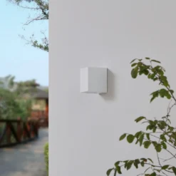 Prios Irfan aplique de exterior angular blanco 10 cm