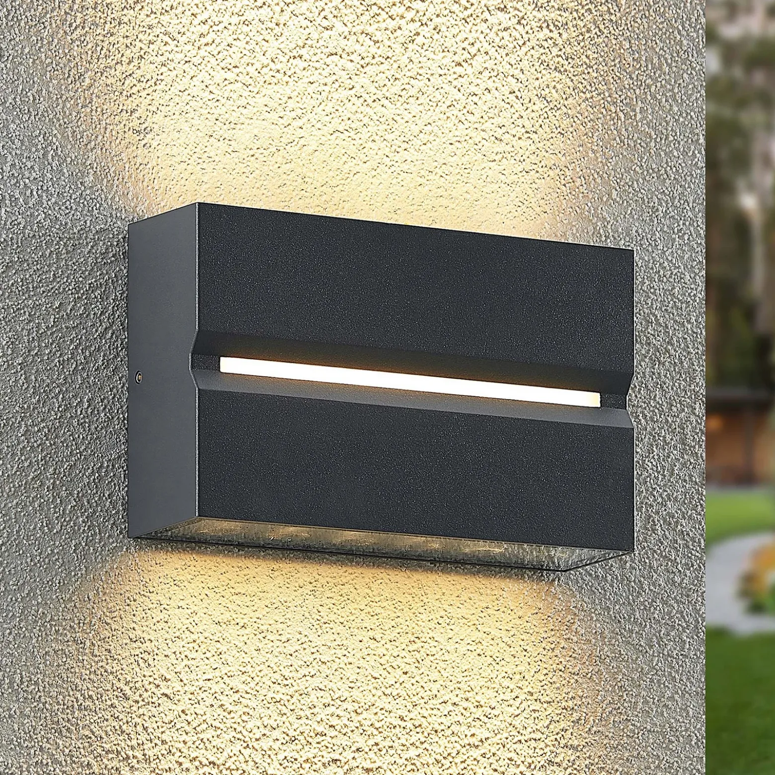 Prios Itarion Aplique para exterior LED, pantalla transparente
