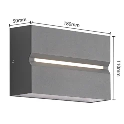 Prios Itarion Aplique para exterior LED, pantalla transparente