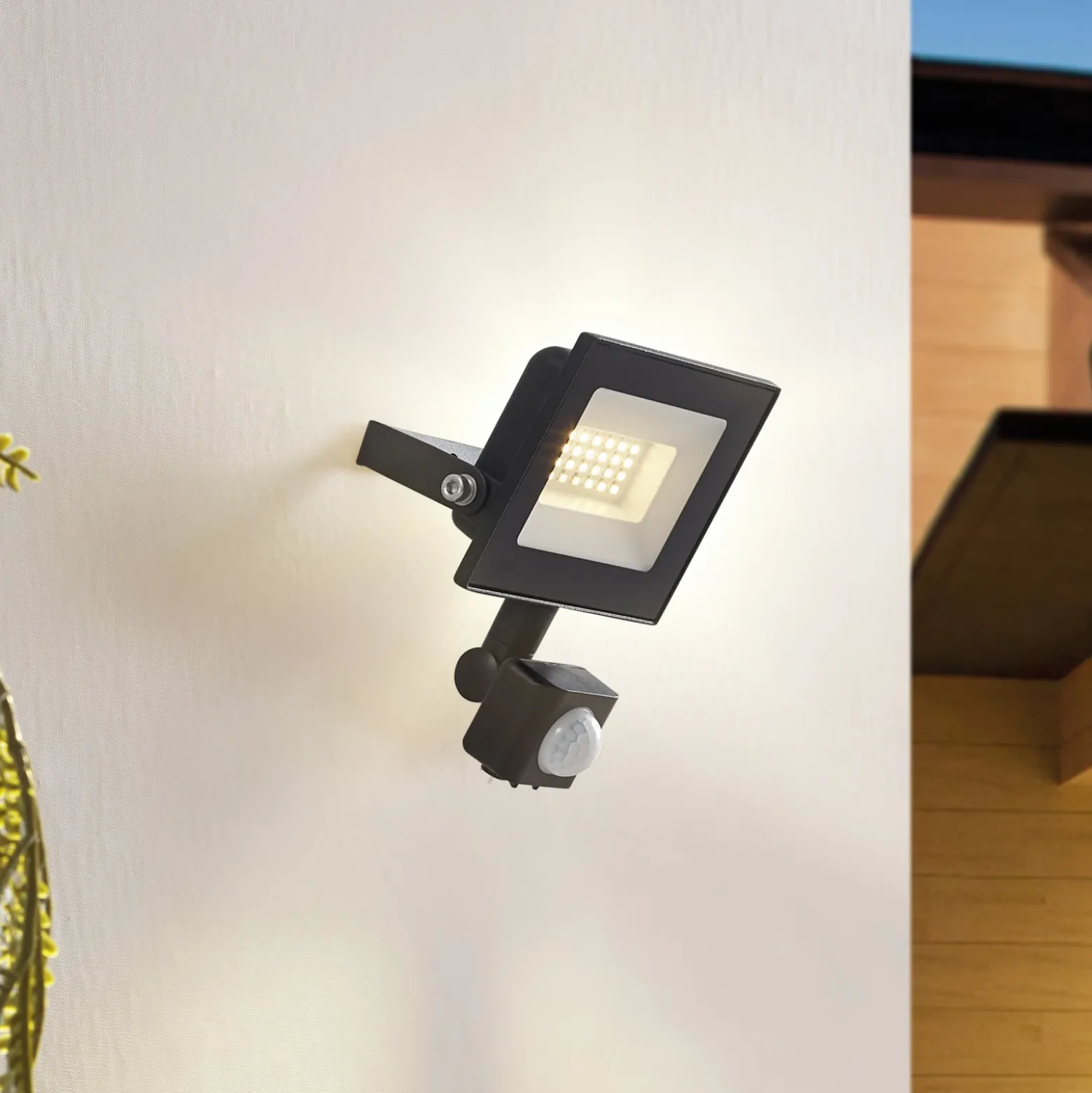 Prios Maikel Foco exterior LED, 20 W, 1500 lm, metal, sensor