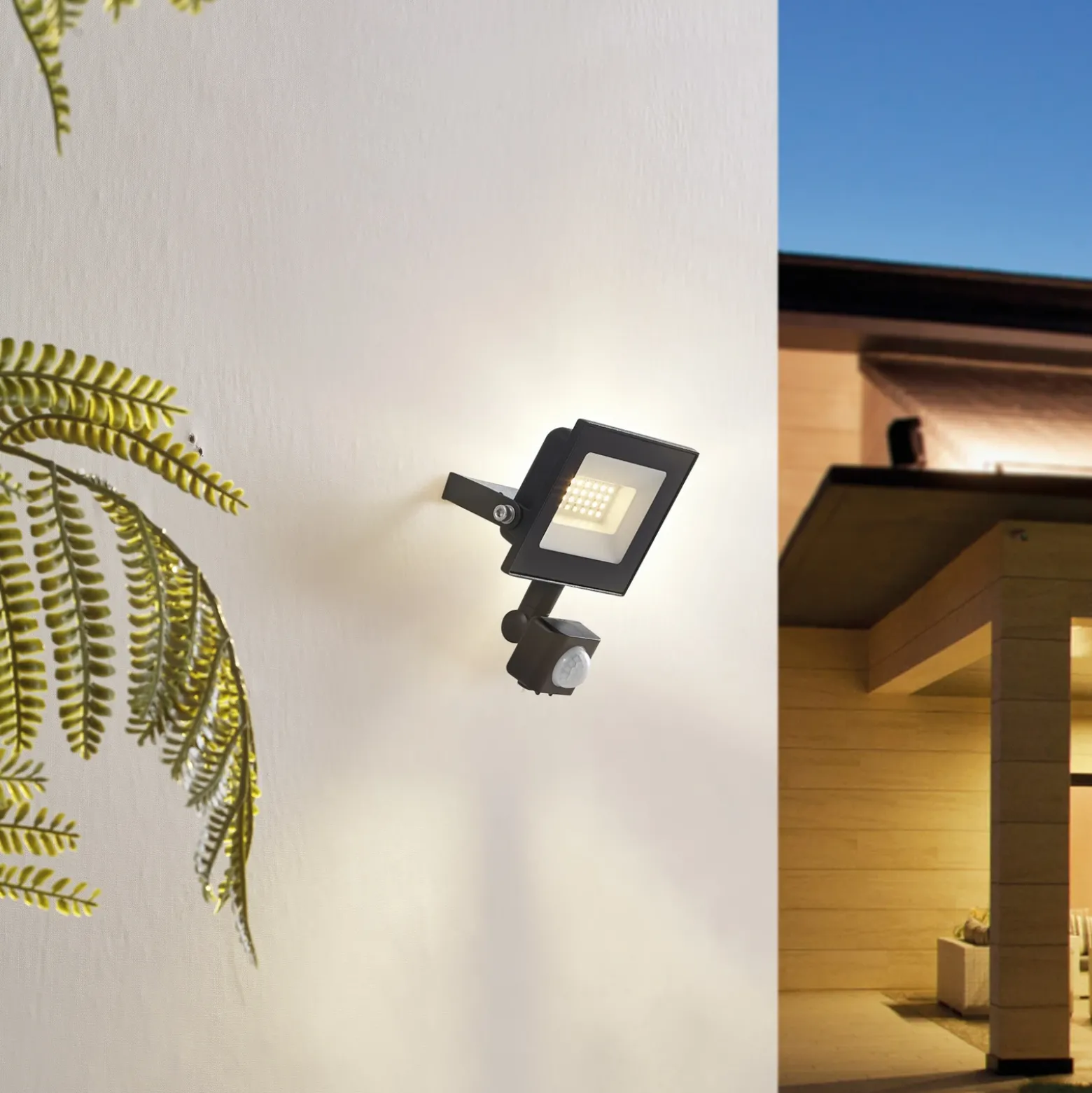 Prios Maikel Foco exterior LED, 20 W, 1500 lm, metal, sensor