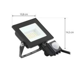 Prios Maikel Foco exterior LED, 20 W, 1500 lm, metal, sensor