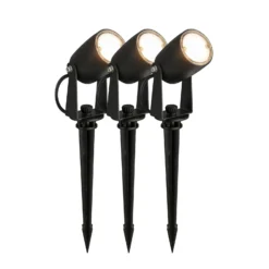 Punto de luz LED con piqueta 3928035 12 V 3x ampliación negro Ø 4 cm