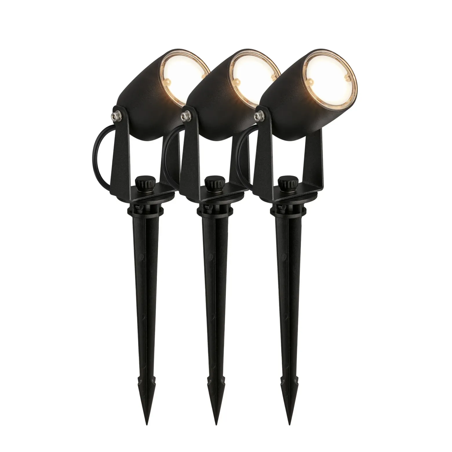 Punto de luz LED con piqueta 3928035 12 V 3x ampliación negro Ø 4 cm