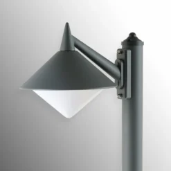 Robusto bolardo luminoso Liara resistente al agua salada grafito