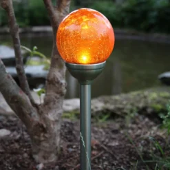 Roma - Lámpara solar de anclaje con LED, ámbar