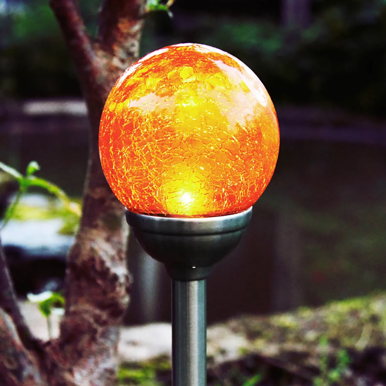 Roma - Lámpara solar de anclaje con LED, ámbar