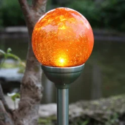 Roma - Lámpara solar de anclaje con LED, ámbar