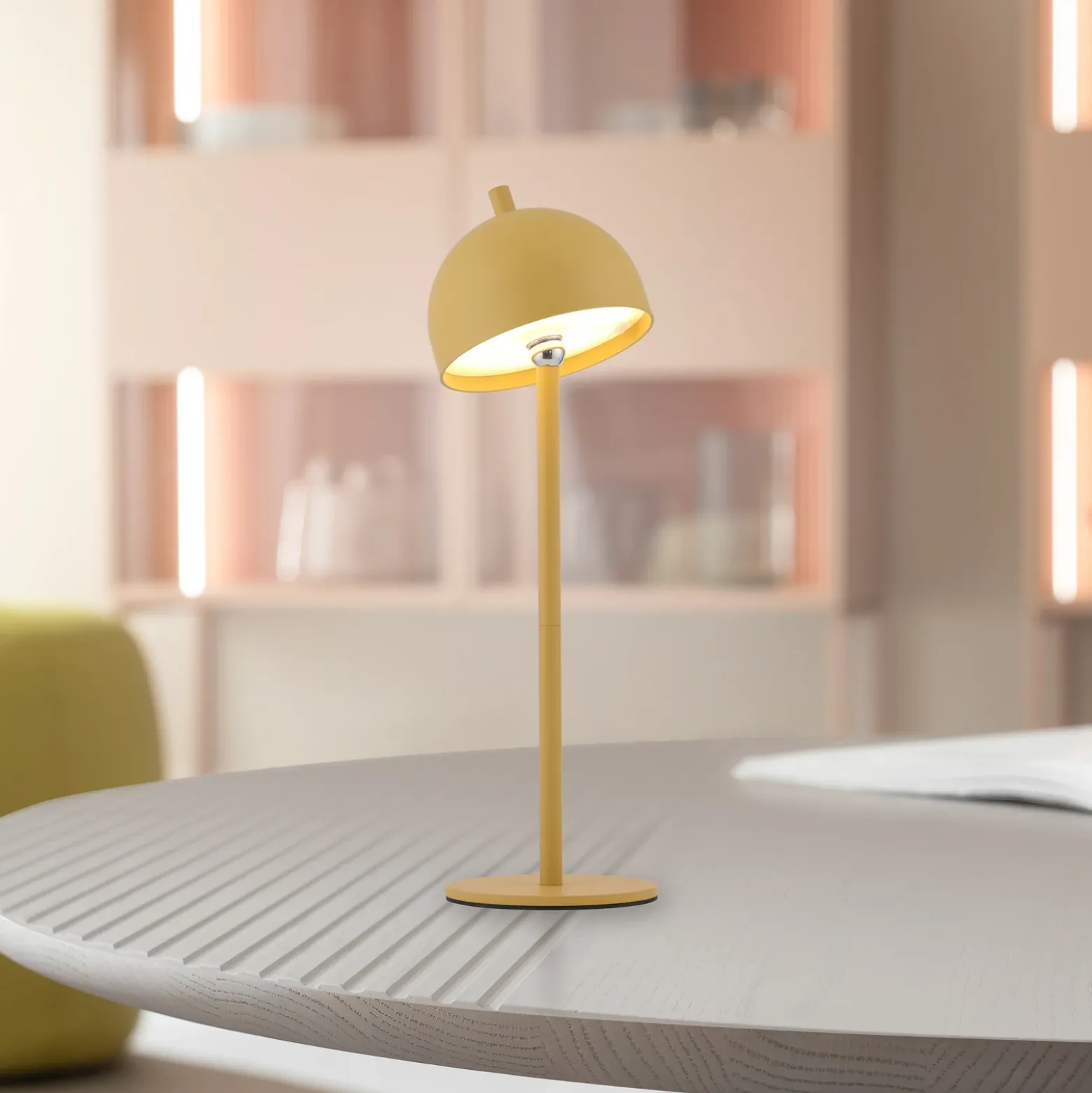 SCHÖNER WOHNEN Lámpara de mesa LED recargable Bellies, Blütenzauber IP54