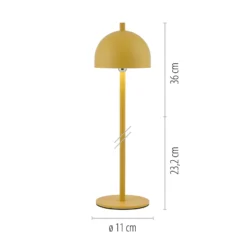 SCHÖNER WOHNEN Lámpara de mesa LED recargable Bellies, Blütenzauber IP54