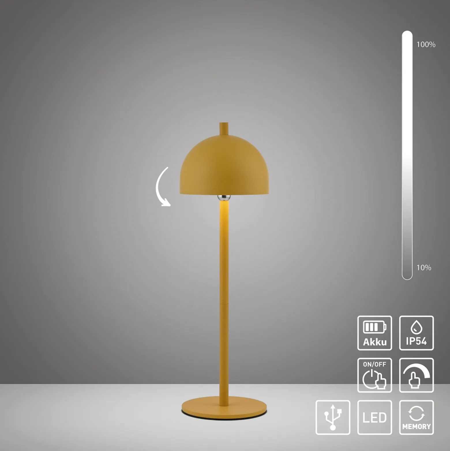 SCHÖNER WOHNEN Lámpara de mesa LED recargable Bellies, Blütenzauber IP54