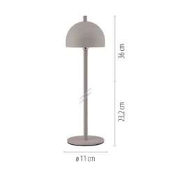 SCHÖNER WOHNEN Lámpara de mesa LED recargable Bellies, brisa de arena, IP54