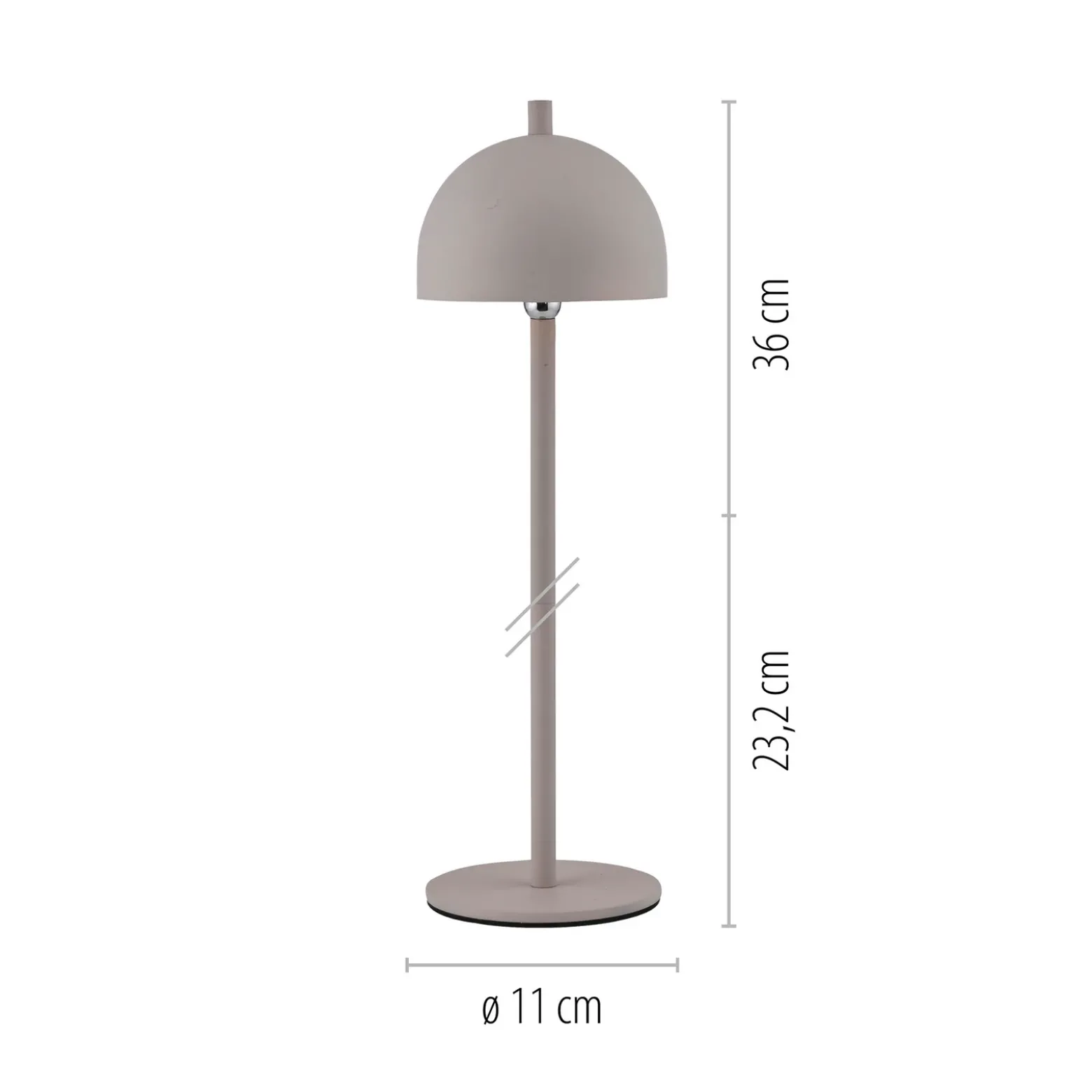 SCHÖNER WOHNEN Lámpara de mesa LED recargable Bellies, brisa de arena, IP54