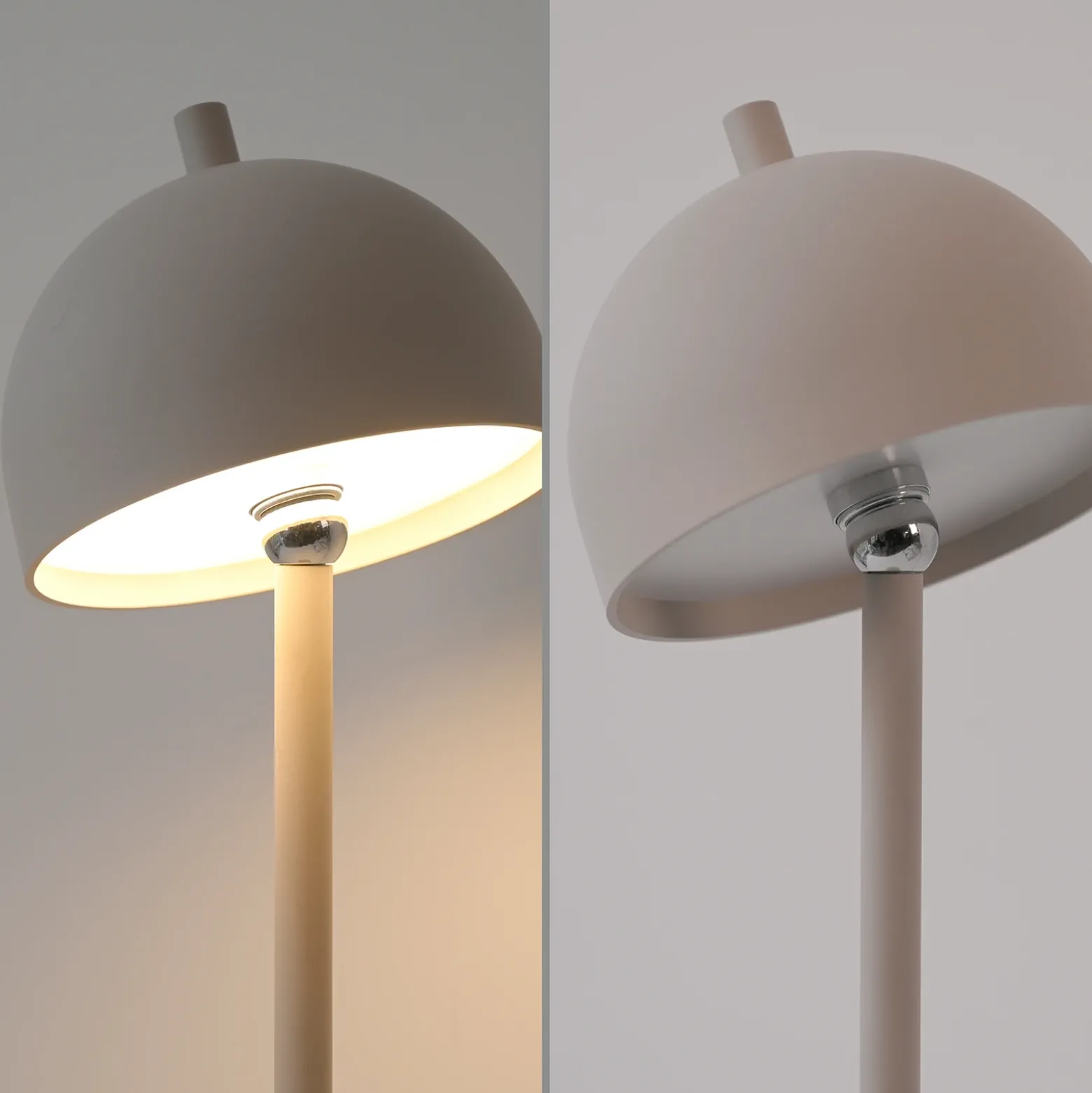 SCHÖNER WOHNEN Lámpara de mesa LED recargable Bellies, brisa de arena, IP54
