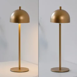 SCHÖNER WOHNEN Lámpara de mesa LED recargable Bellies, color dorado, IP54