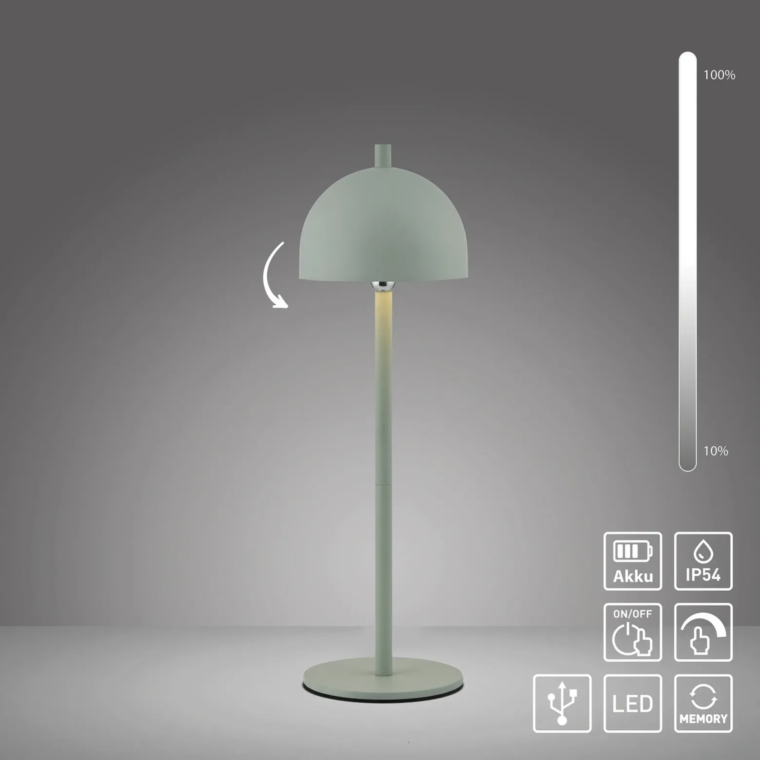 SCHÖNER WOHNEN Lámpara de mesa LED recargable Bellies, despertar primaveral