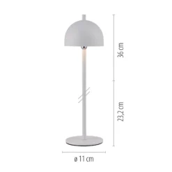 SCHÖNER WOHNEN Lámpara de mesa LED recargable Bellies, blanca, IP54