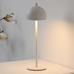 SCHÖNER WOHNEN Lámpara de mesa LED recargable Bellies, blanca, IP54