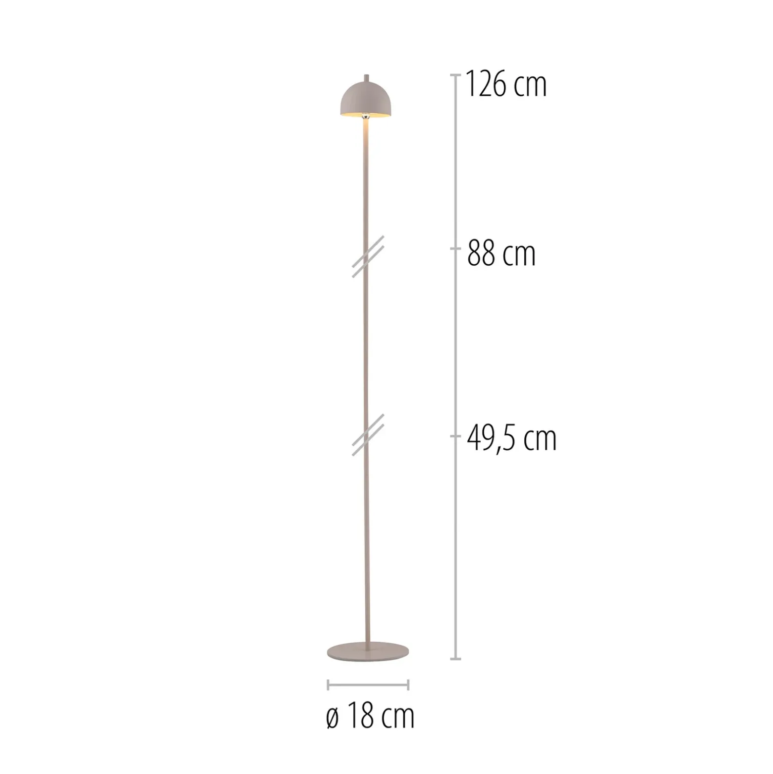 Schöner Wohnen Lámpara de pie LED recargable Bellis, color arena, IP54