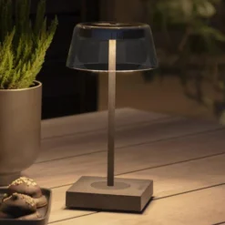 Scilla lámpara de mesa LED con USB, negro