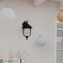 Sencillo aplique pared ext. PARMA colgante, negro