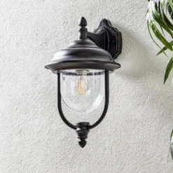 Sencillo aplique pared ext. PARMA colgante, negro