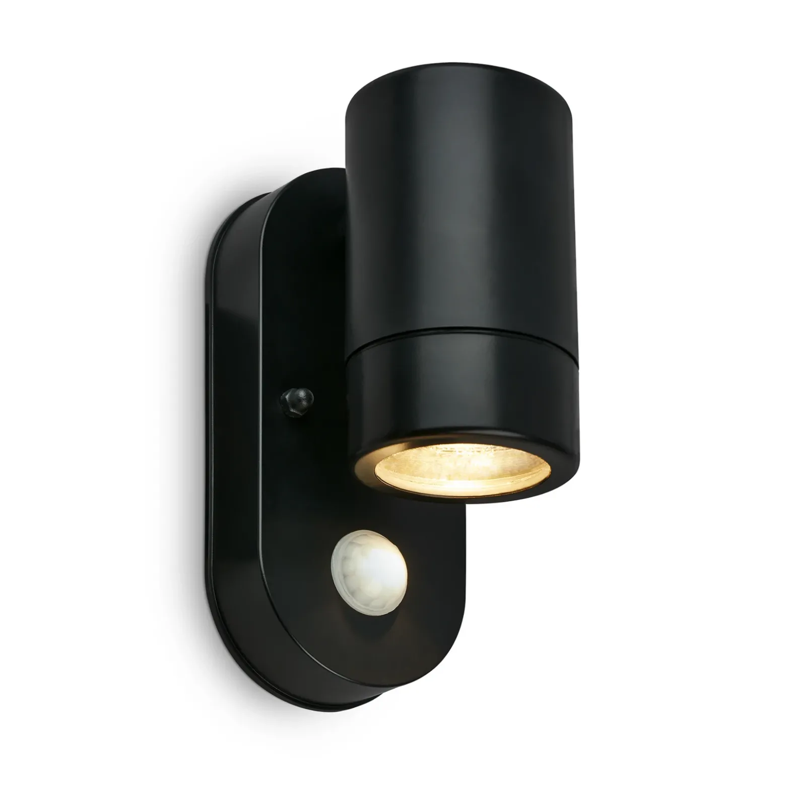 Sensor aplique de exterior 3789015, negro, plástico, GU10