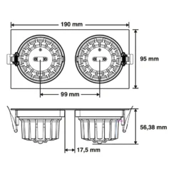 SLC DL04 Square X2 empotrada LED 2700K blanco