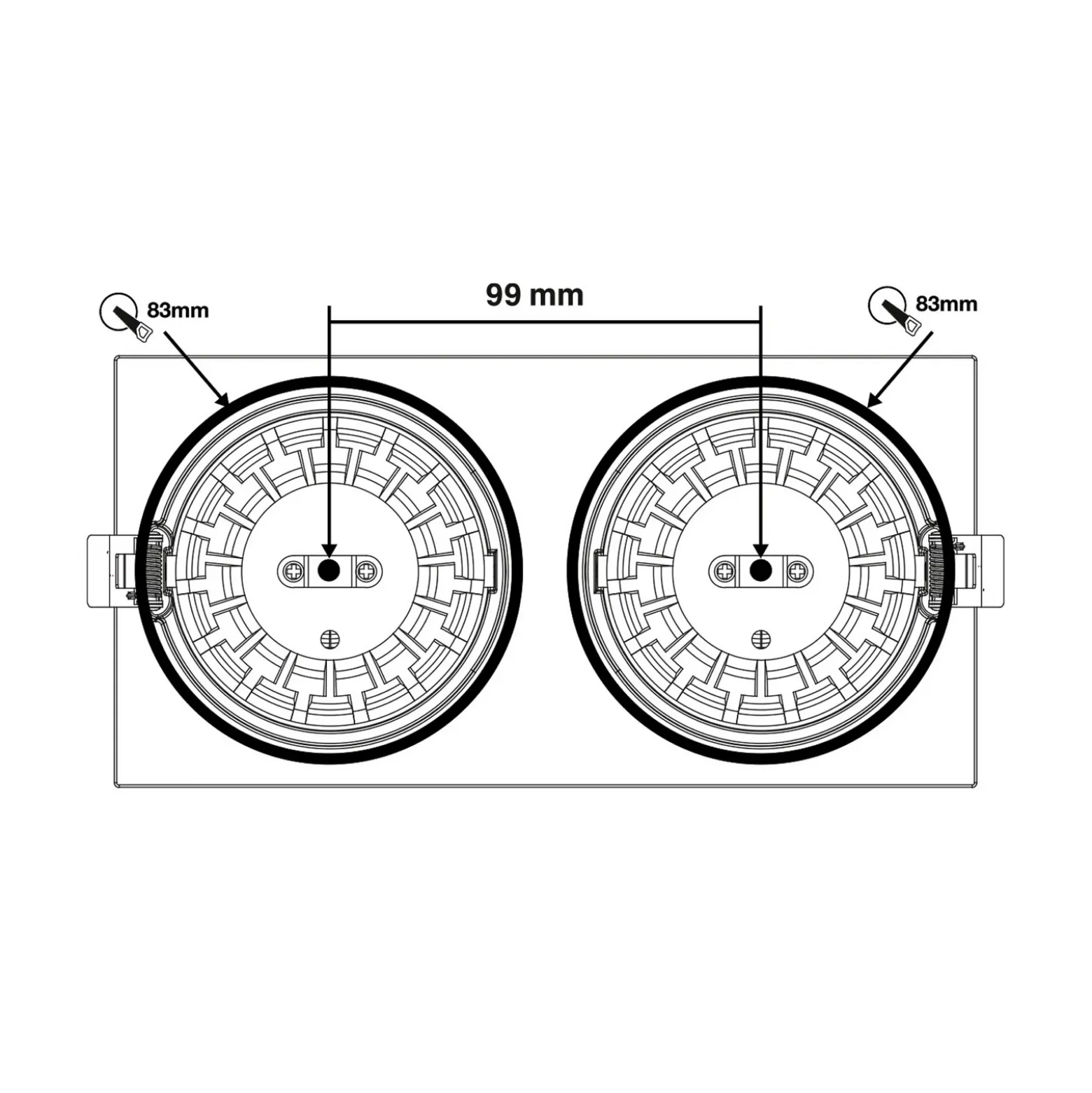 SLC DL04 Square X2 empotrada LED 2700K blanco