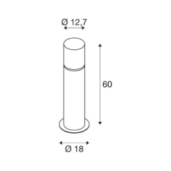 SLV Baliza Rox acrílico, altura 60 cm, gris, acero inoxidable