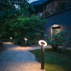 SLV Bolardo luminoso LED I-Ring, antracita, aluminio, altura 65 cm