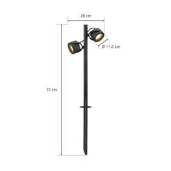 SLV Bolardo luminoso Sitra, 2 luces, antracita, aluminio, GX53, IP44
