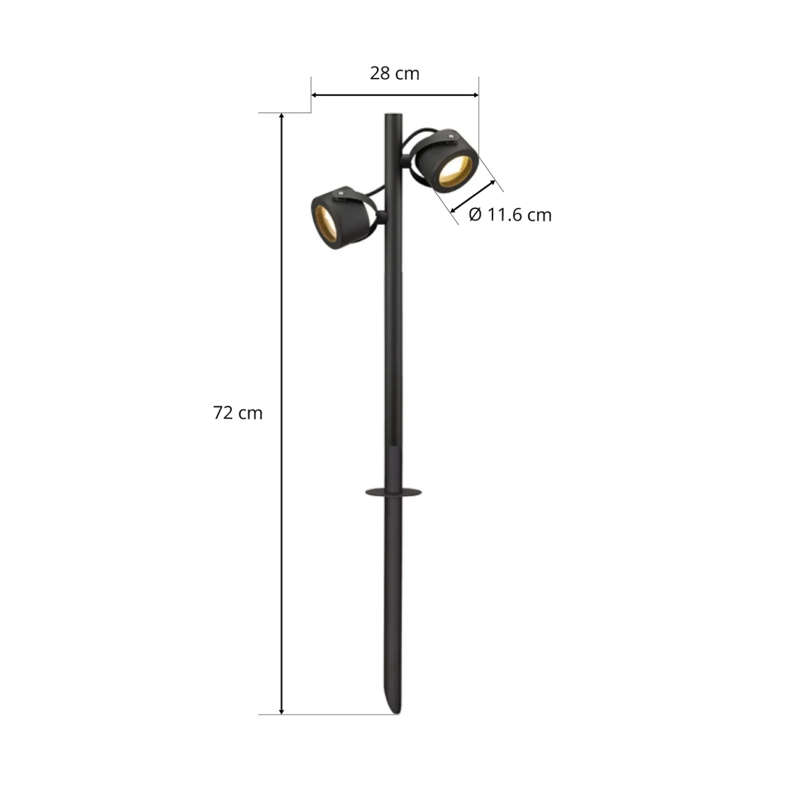 SLV Bolardo luminoso Sitra, 2 luces, antracita, aluminio, GX53, IP44