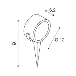 SLV foco con pica Sitra, antracita, aluminio, altura 12 cm