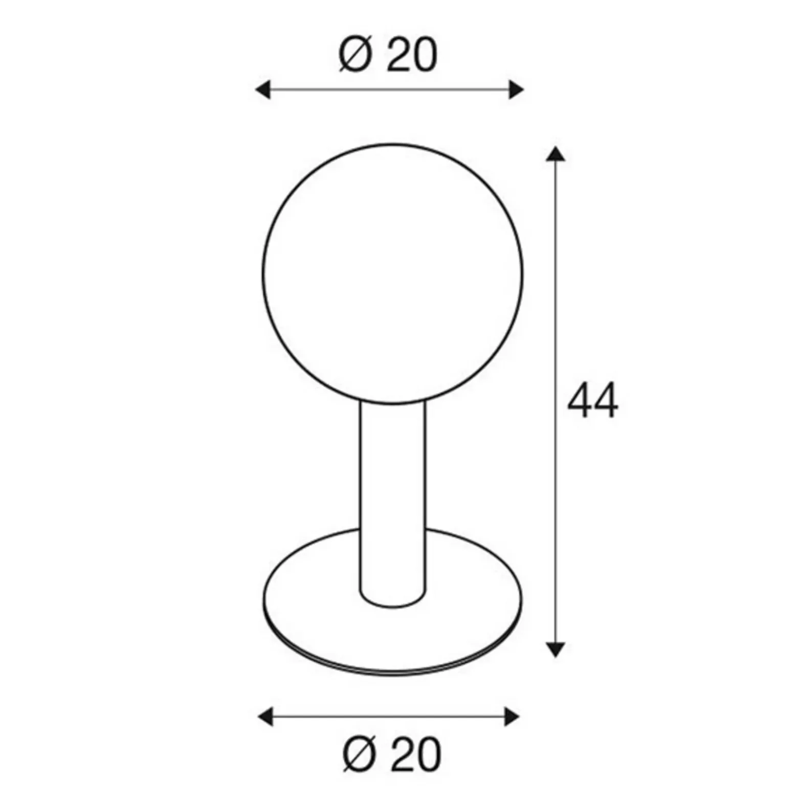 SLV Gloo Pure 44 Baliza, altura 44 cm
