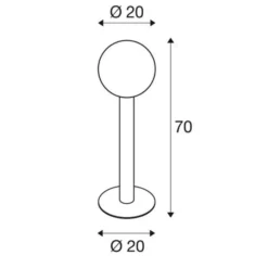 SLV Gloo Pure 70 bolardo luminoso, altura 70 cm