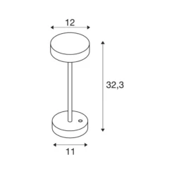 SLV Lámpara LED recargable Vinolina, óxido, CCT, aluminio, altura 32,3 cm