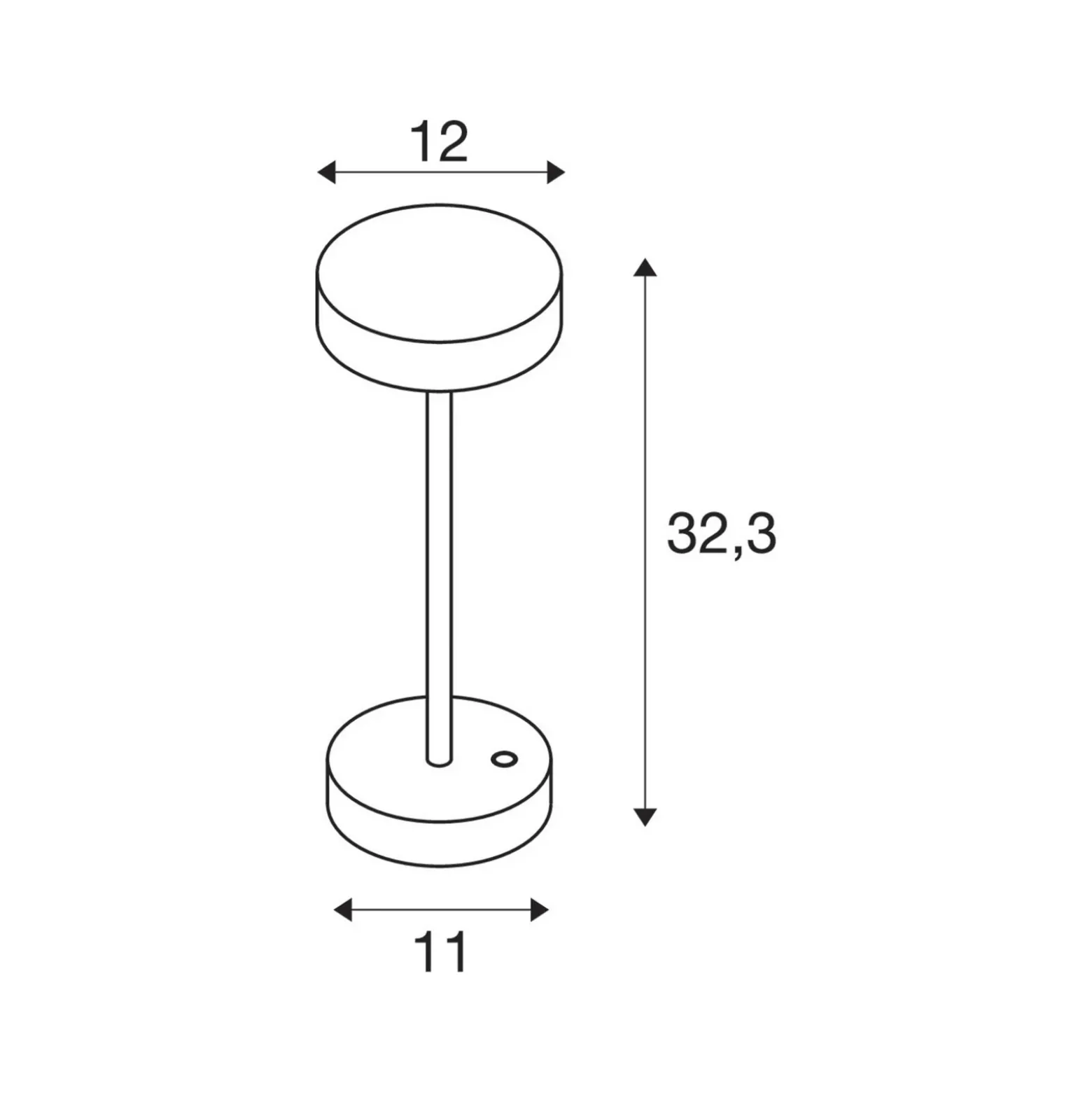 SLV Lámpara LED recargable Vinolina, óxido, CCT, aluminio, altura 32,3 cm