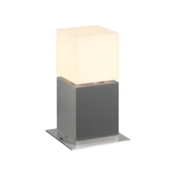 SLV Lámpara sobremuro Square Pole, altura 30 cm, gris, acero inoxidable