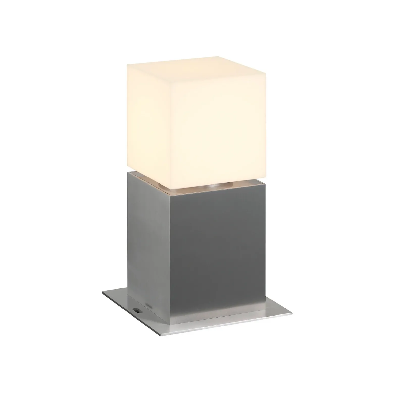 SLV Lámpara sobremuro Square Pole, altura 30 cm, gris, acero inoxidable