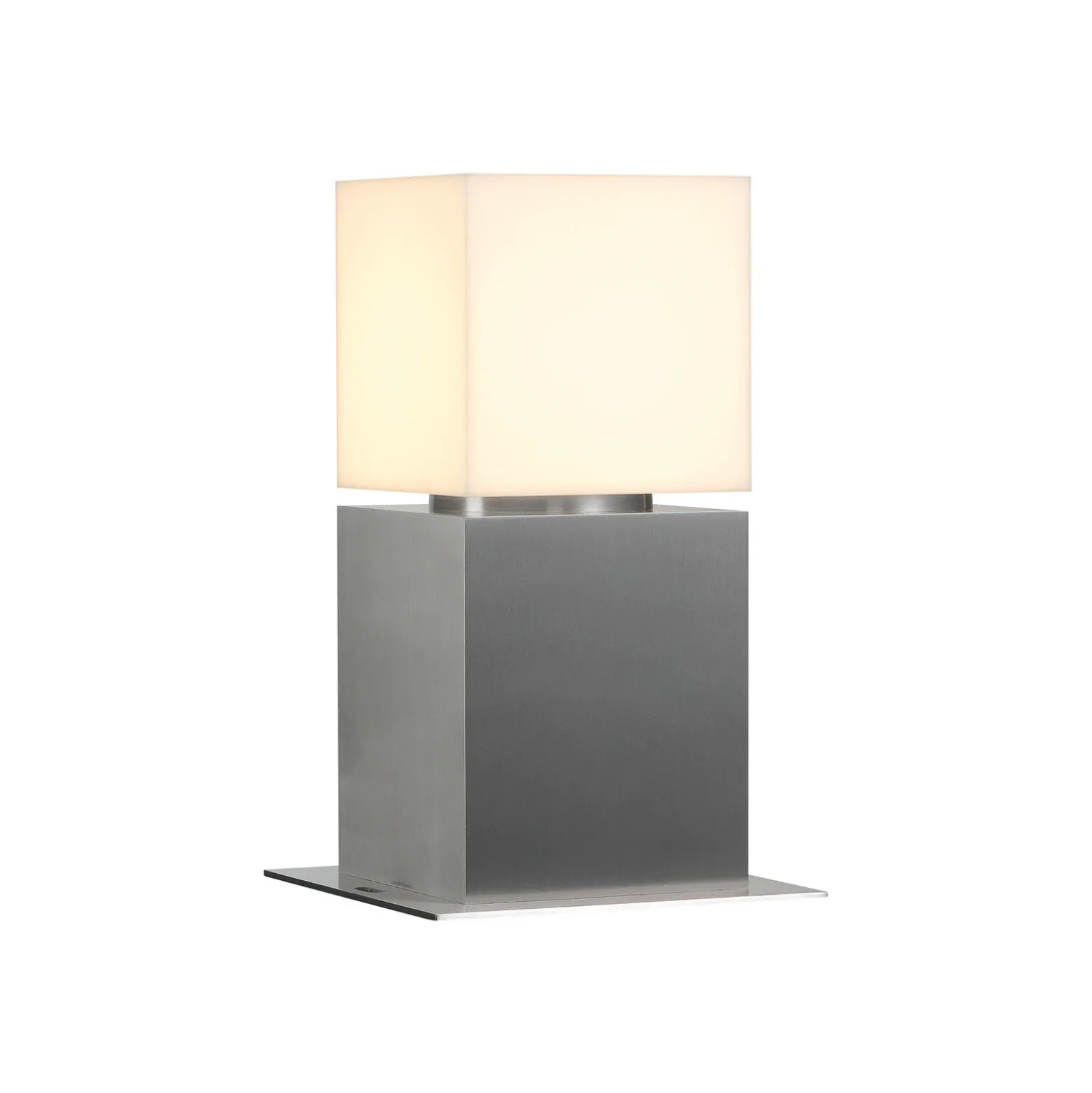 SLV Lámpara sobremuro Square Pole, altura 30 cm, gris, acero inoxidable
