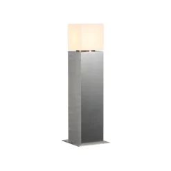 SLV Lámpara sobremuro Square Pole, altura 60 cm, gris, acero inoxidable